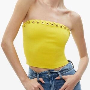 Alice + Olivia Yellow “Alison” Grommet Tube Top NWT Size Small